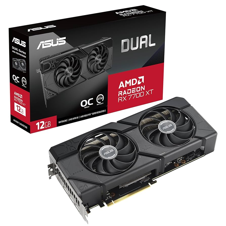 グラフィックボード・グラボ・ビデオカード ASUS Radeon RX 7700 XT 12GB OC ASUS Dual Radeon RX 7700 XT OC Edition 12GB GDDR6 Gaming